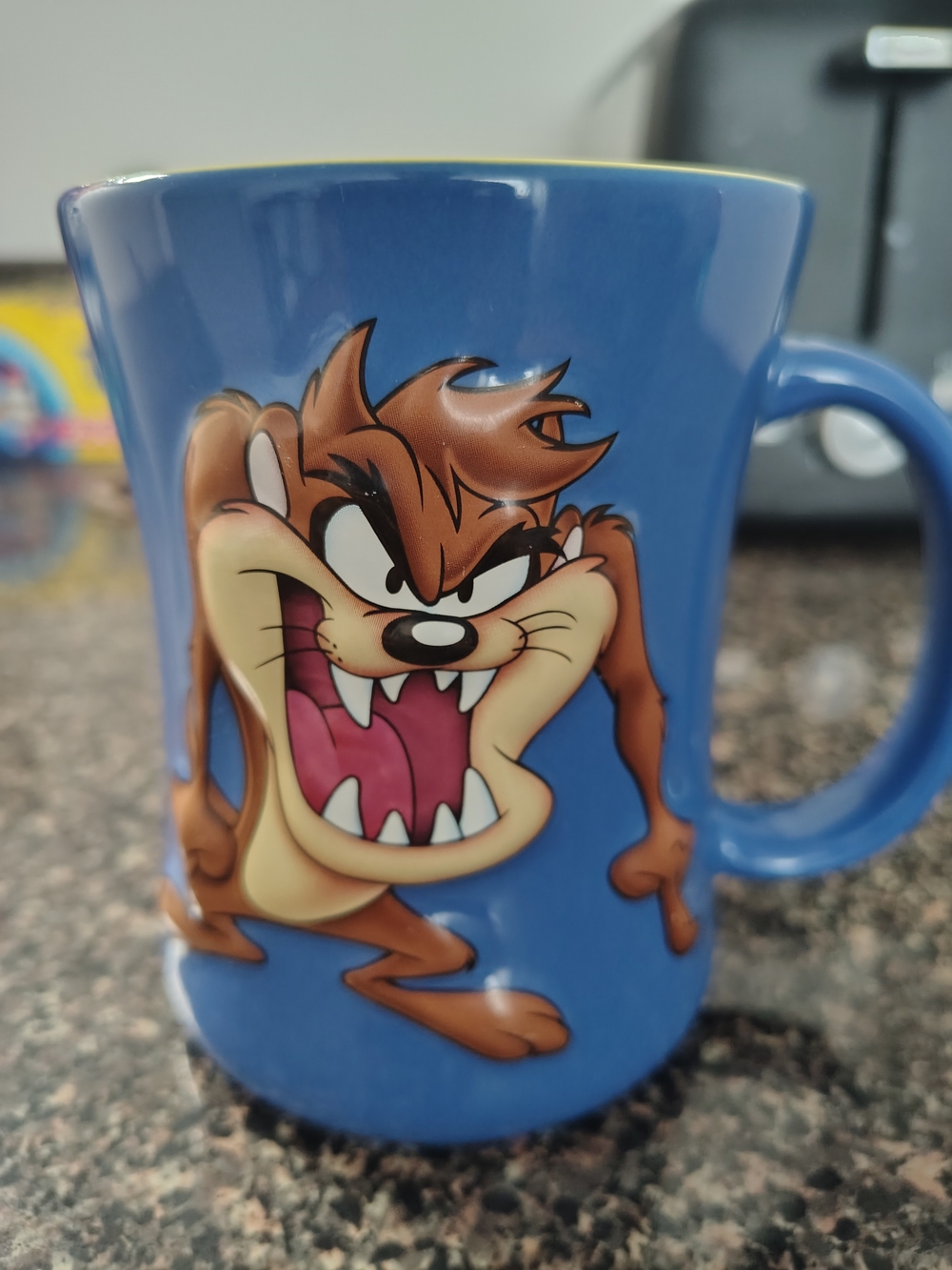 Warner Bros. Looney Tunes Tasmanian Devil Blue Ceramic Mug with White Logo